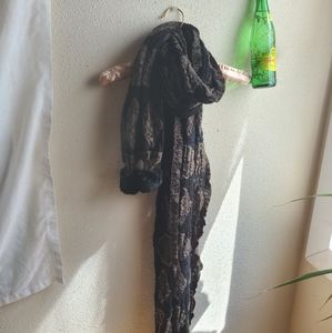 wool and fur scarf